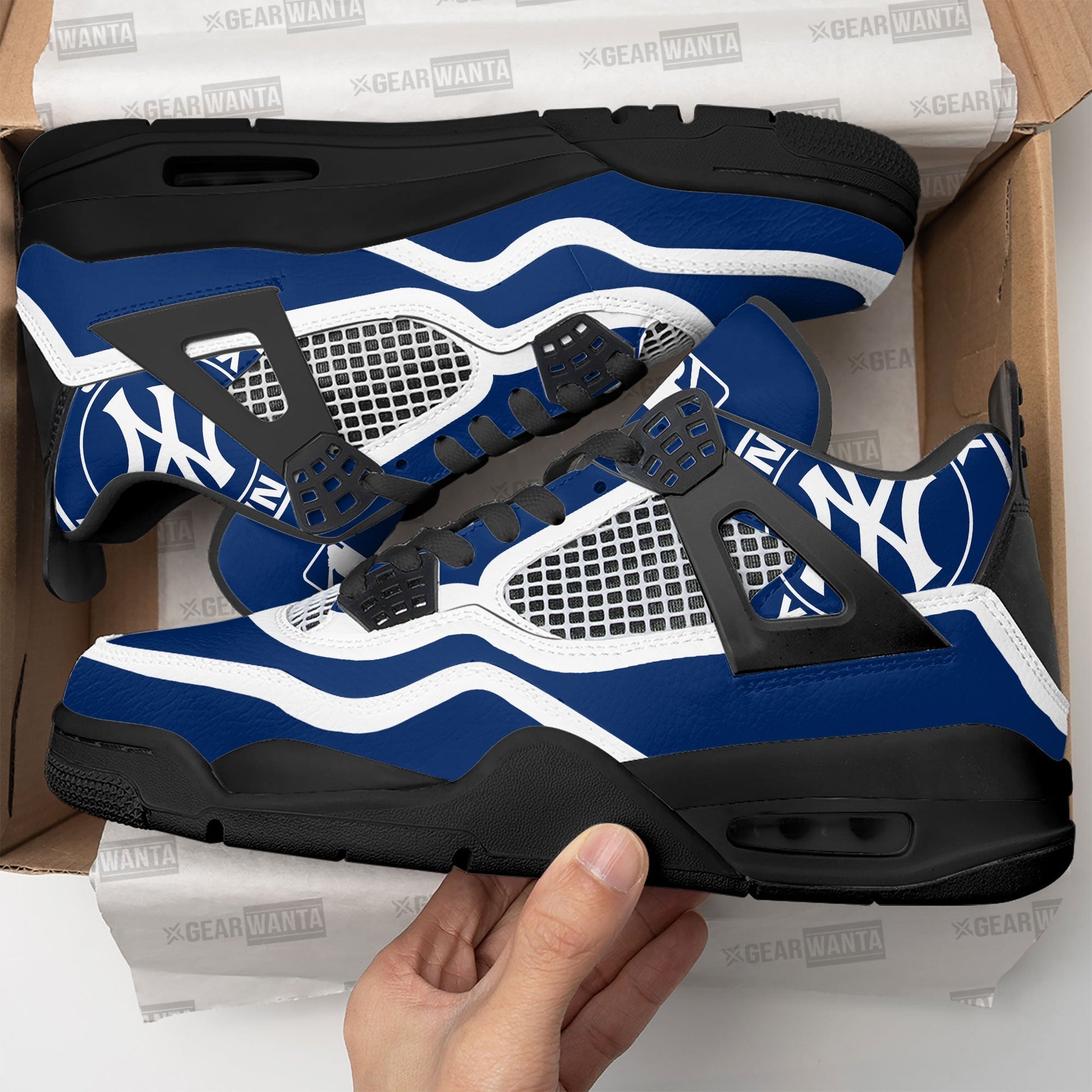 New York Yankees Aj4 Sneakers Custom Shoes-Gear Wanta