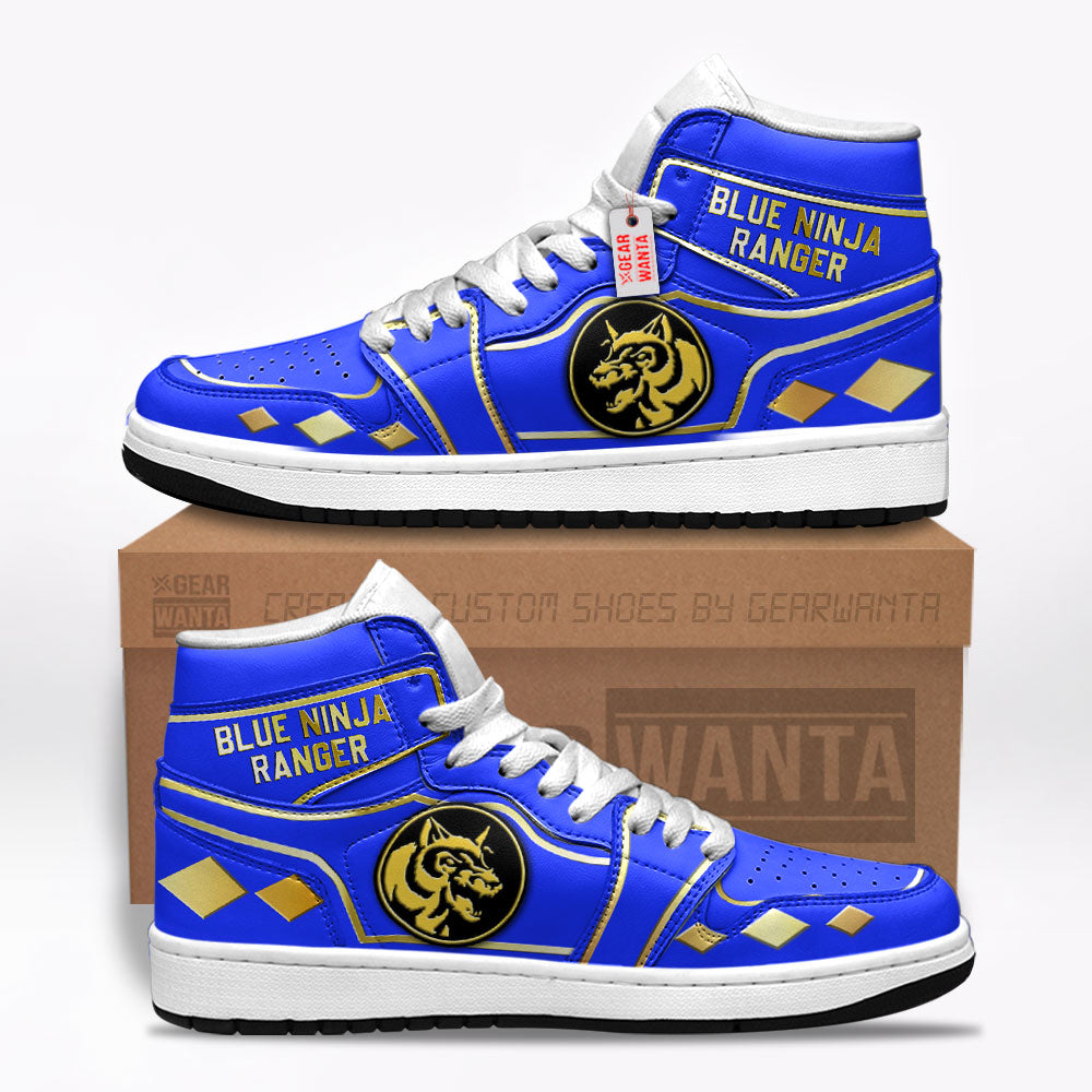 Ninja Blue Ranger Mighty Morphin J1 Shoes Custom Sneakers TT12-Gear Wanta