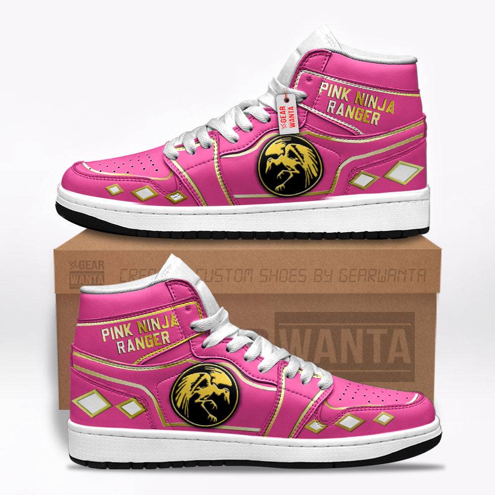 Ninja Pink Ranger Mighty Morphin J1 Shoes Custom Sneakers TT12-Gear Wanta