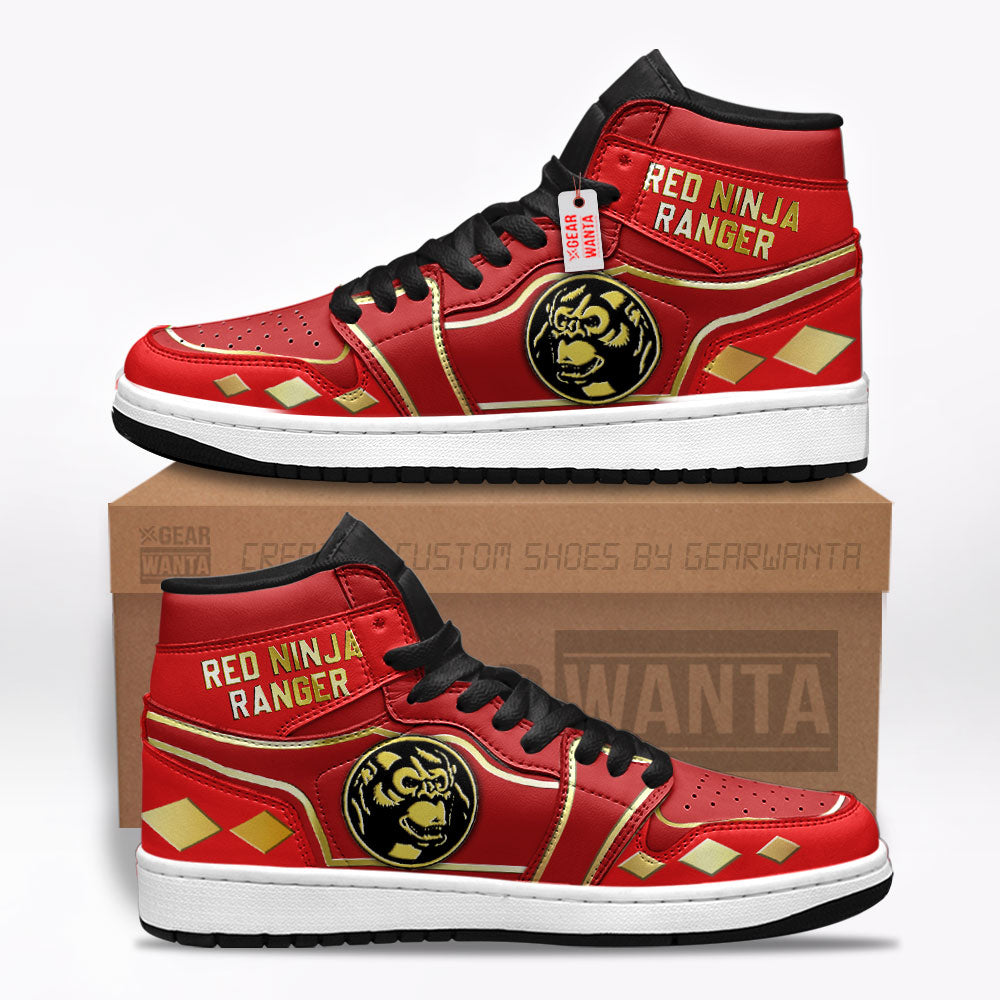 Ninja Red Ranger Mighty Morphin J1 Shoes Custom Sneakers TT12-Gear Wanta