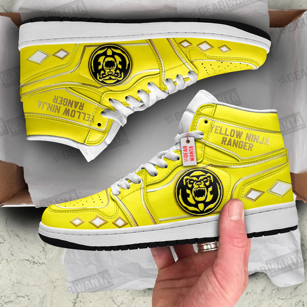 Ninja Yellow Ranger Mighty Morphin J1 Shoes Custom Sneakers TT12-Gear Wanta