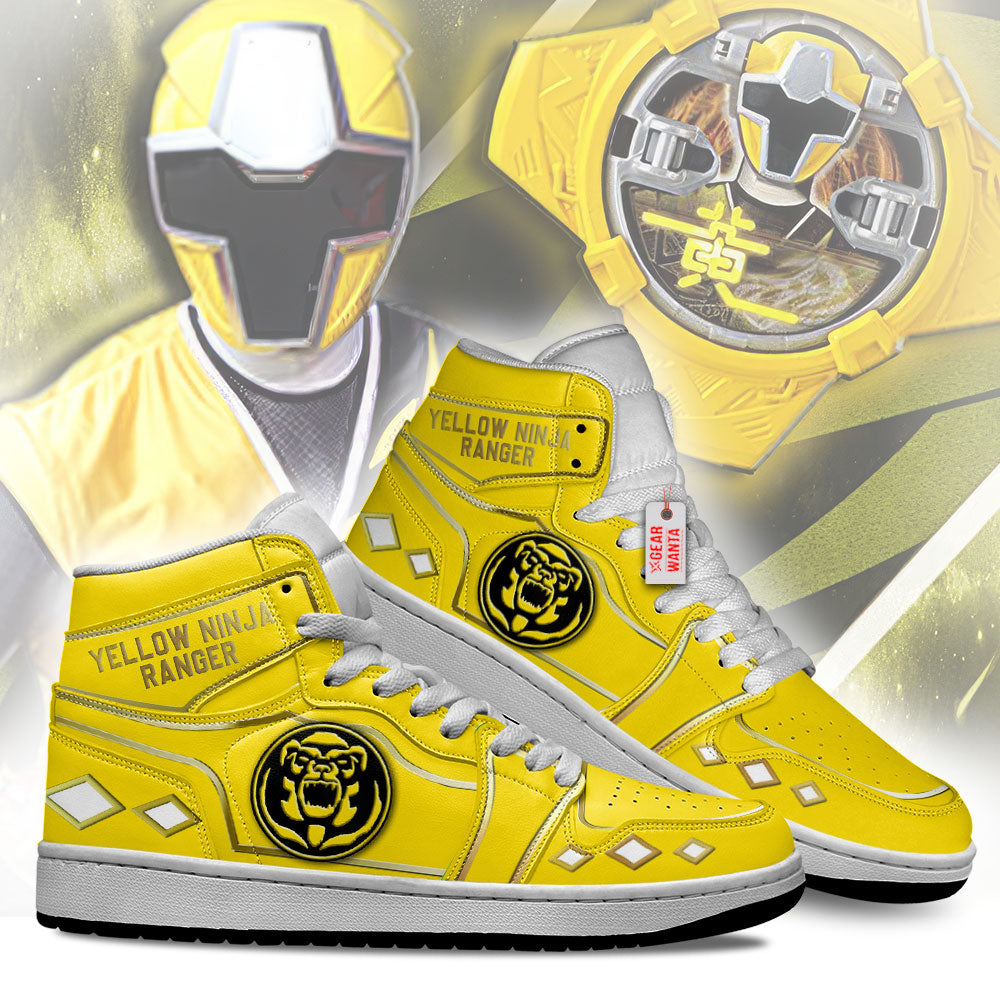 Ninja Yellow Ranger Mighty Morphin J1 Shoes Custom Sneakers TT12-Gear Wanta