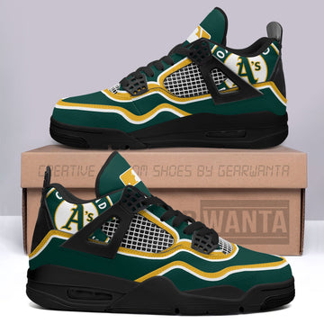Oakland Athletics Aj4 Sneakers Custom Shoes-Gear Wanta