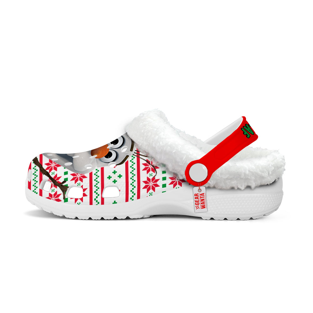 Olaf Fleece Clogs Shoes Christmas Custom For FansGearwanta.com- 2- Gearwanta.com