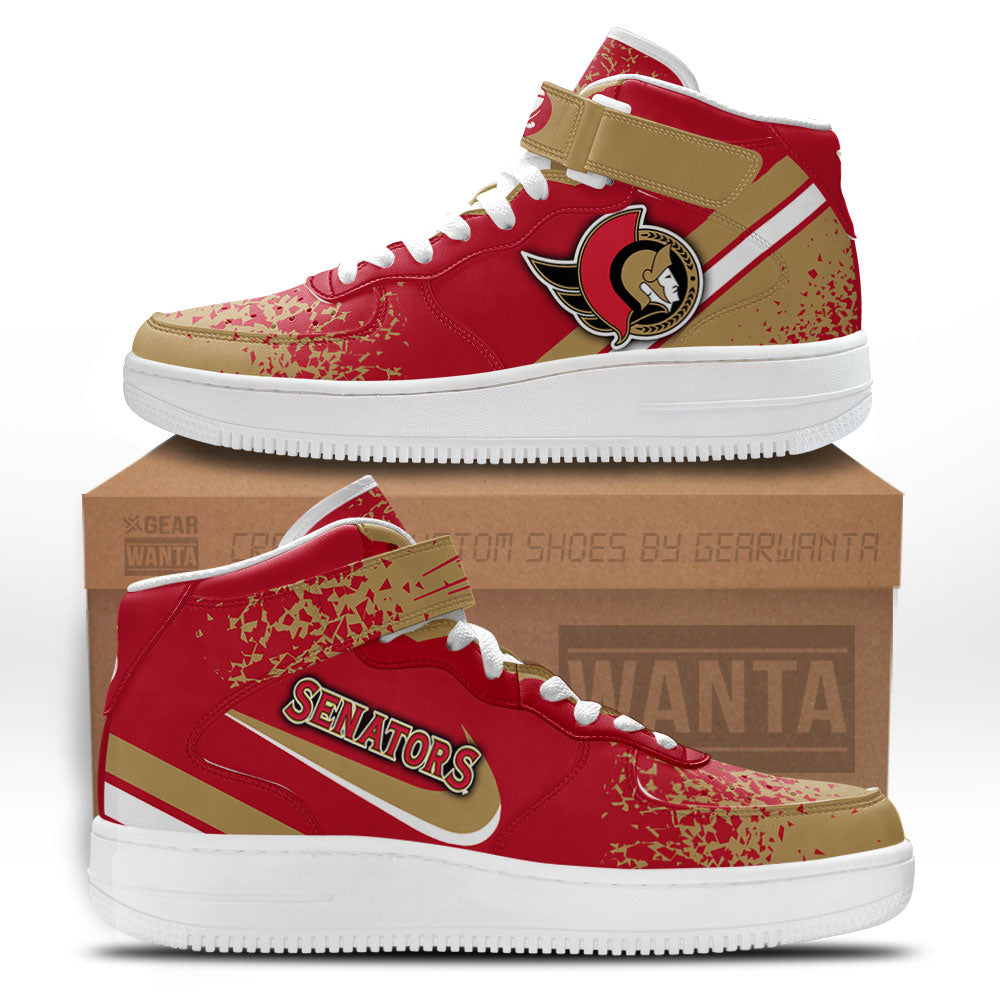 Ottawa Senators Air Mid Shoes Custom Hockey Sneakers Fans-Gear Wanta