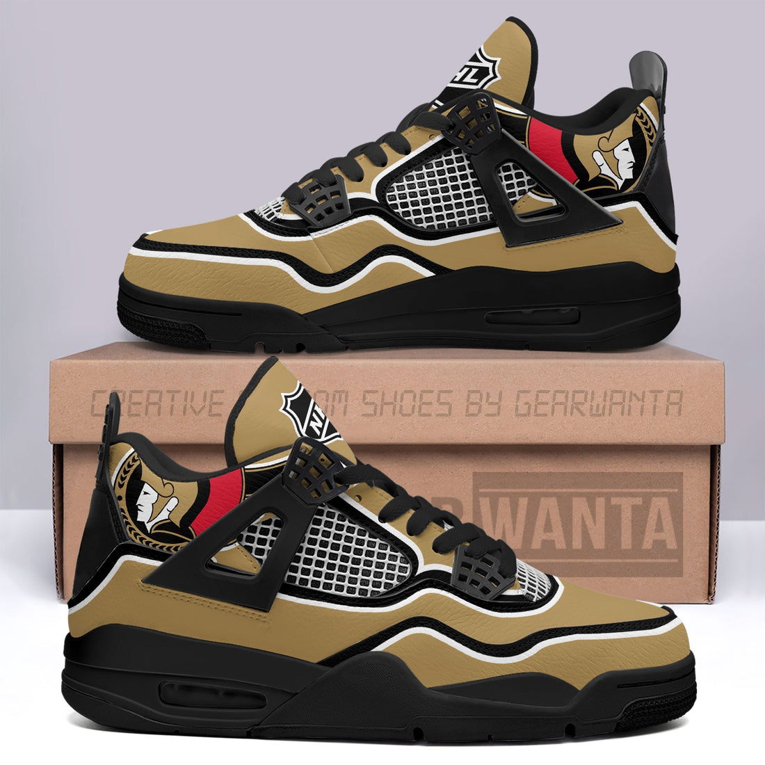Ottawa Senators Aj4 Sneakers Custom Shoes-Gear Wanta