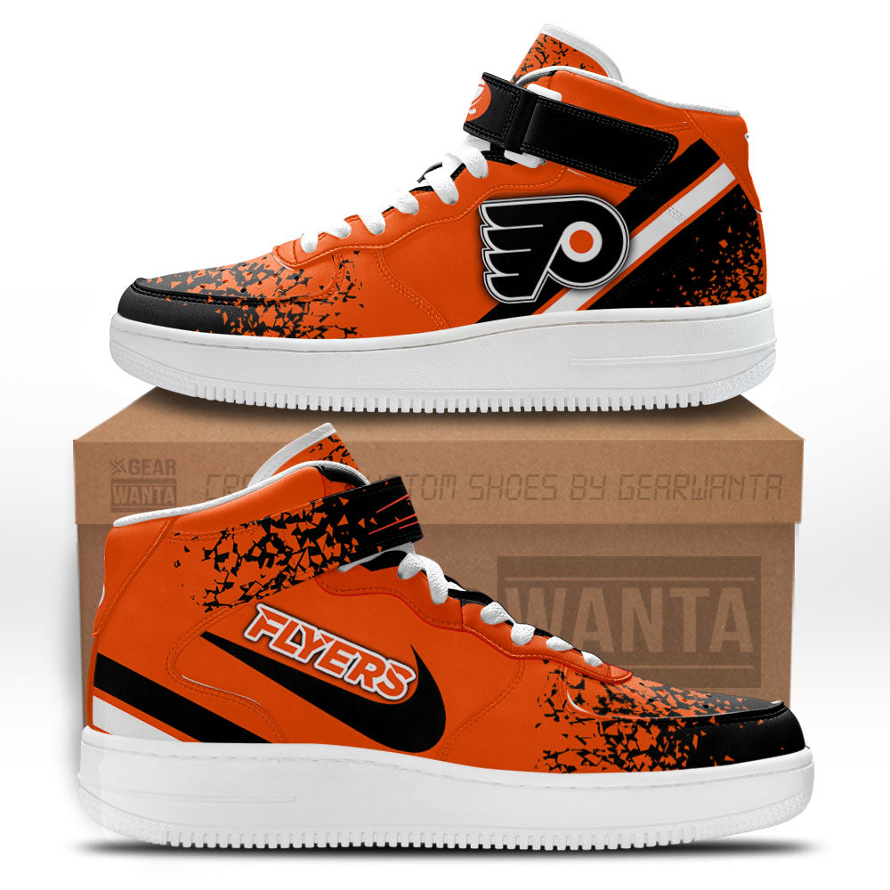 P Flyers Air Mid Shoes Custom Hockey Sneakers Fans-Gear Wanta