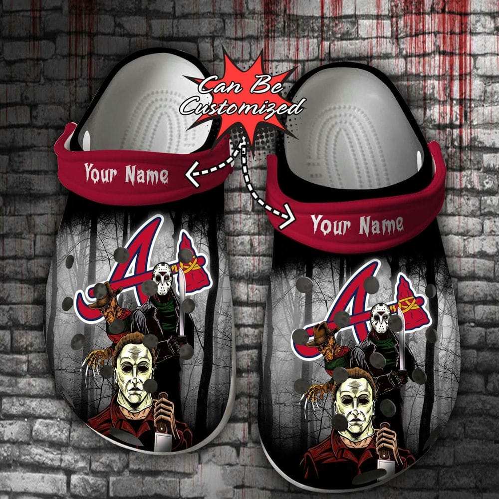 Personalized Atlanta Braves Jason Michael Freddy Horror Movies Clogs Shoes-gearwanta.com