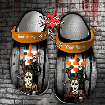 Personalized Houston Astros Jason Michael Freddy Horror Movies Clogs Shoes-gearwanta.com