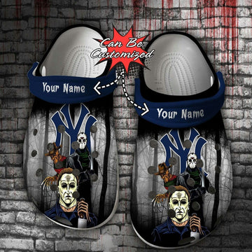 Personalized New York Yankees Jason Michael Freddy Horror Movies Clogs Shoes-gearwanta.com