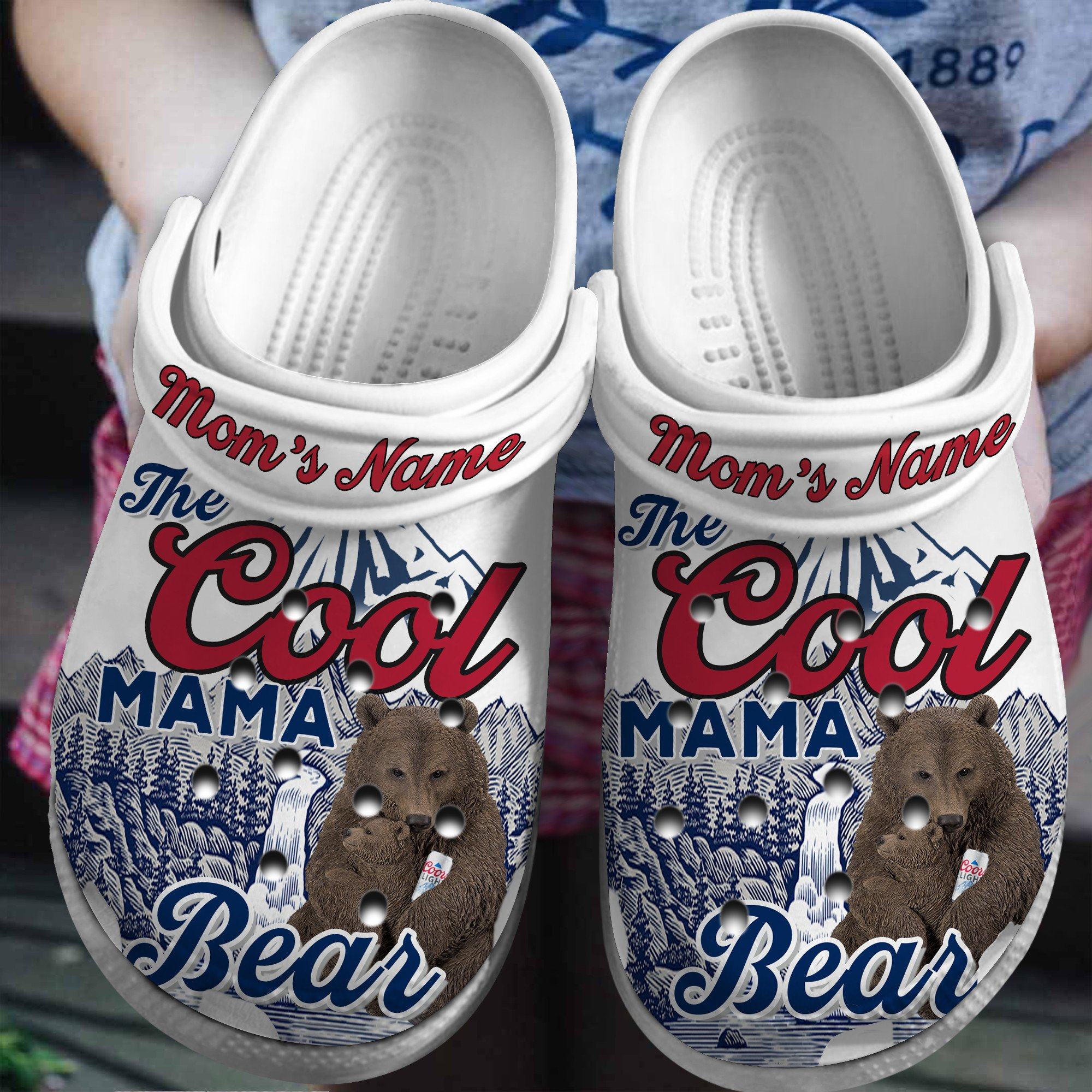 Personalized The Cool Mama Bear Clogs, Coors Light Beer Clogs Clogs