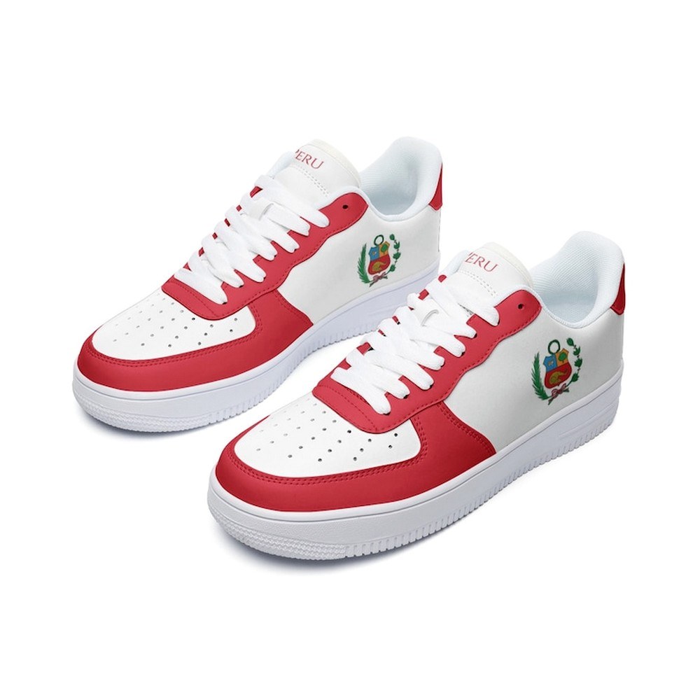 Peru Flag Air Force Shoes Custom Country