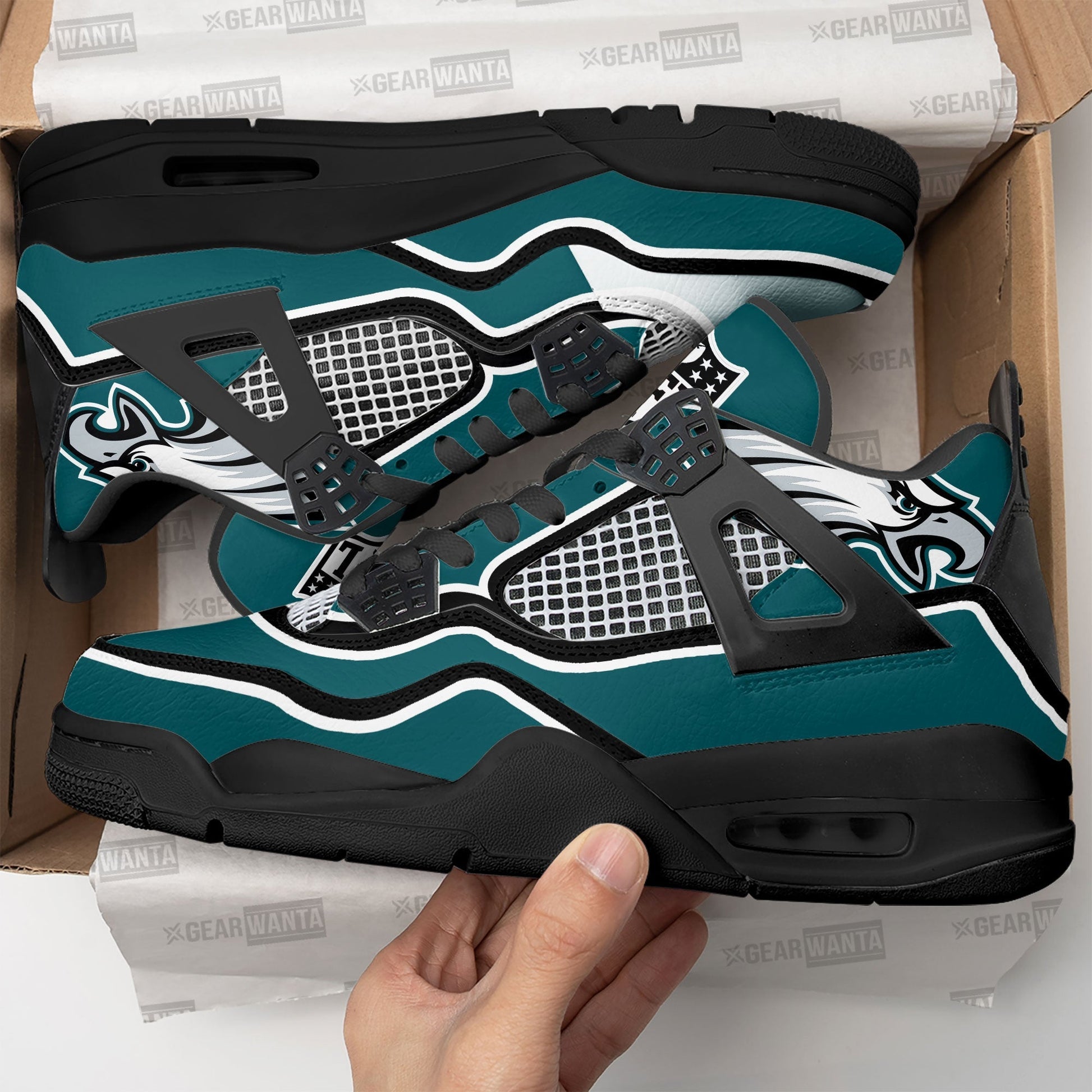 Philadelphia Eagles Aj4 Sneakers Custom Shoes-Gear Wanta