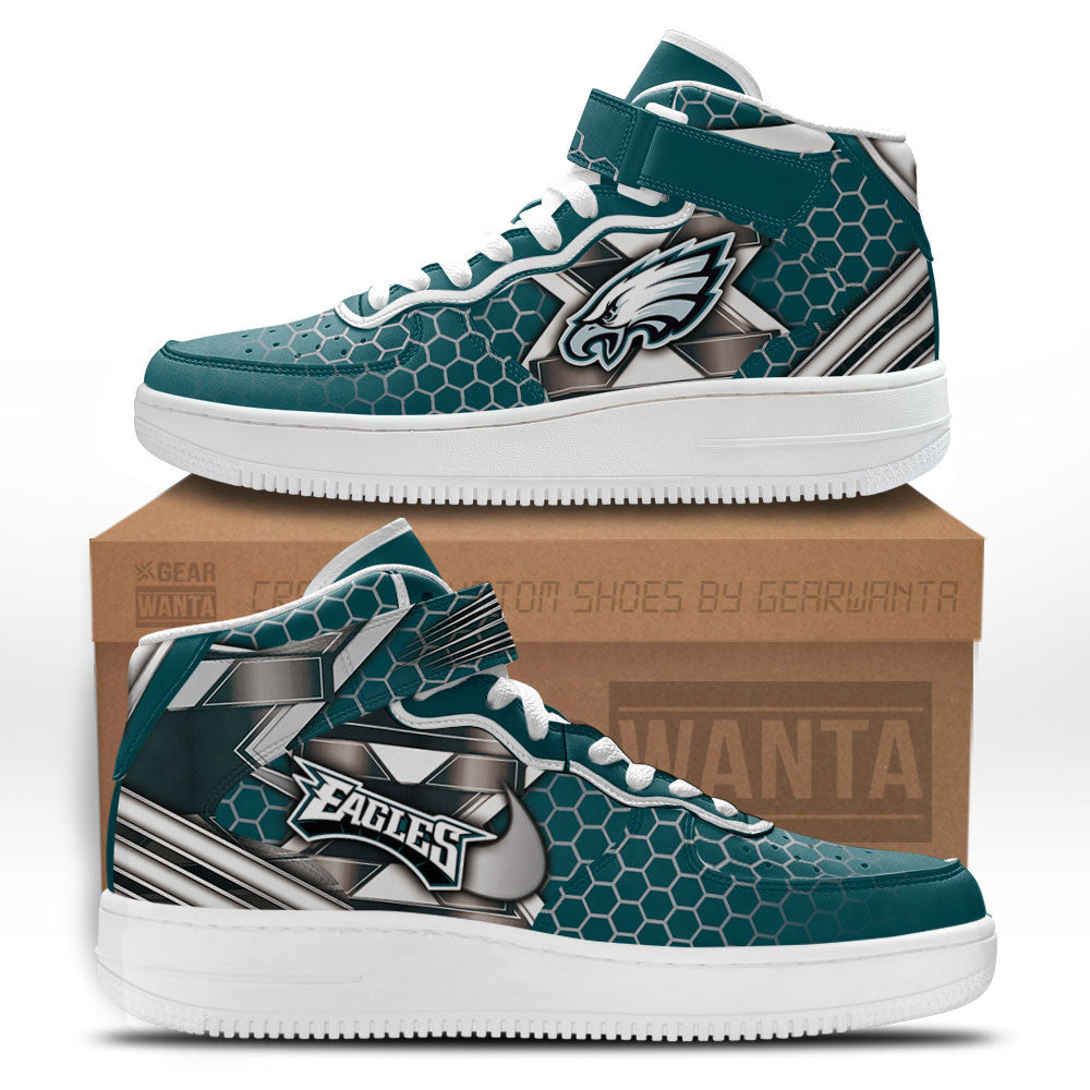 Philadelphia Eagles Sneakers Custom Air Mid Shoes For Fans-Gear Wanta