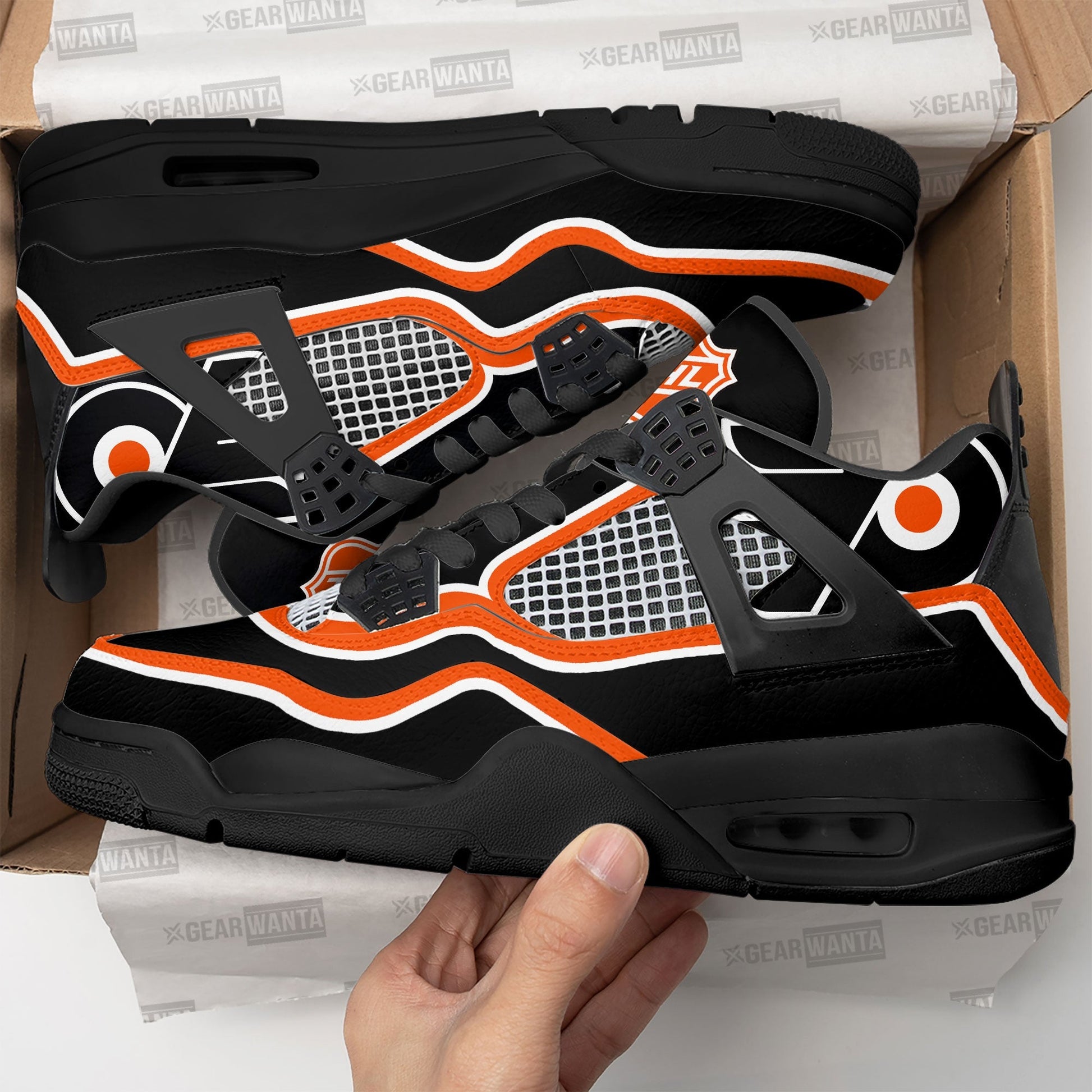 Philadelphia Flyers Aj4 Sneakers Custom Shoes-Gear Wanta