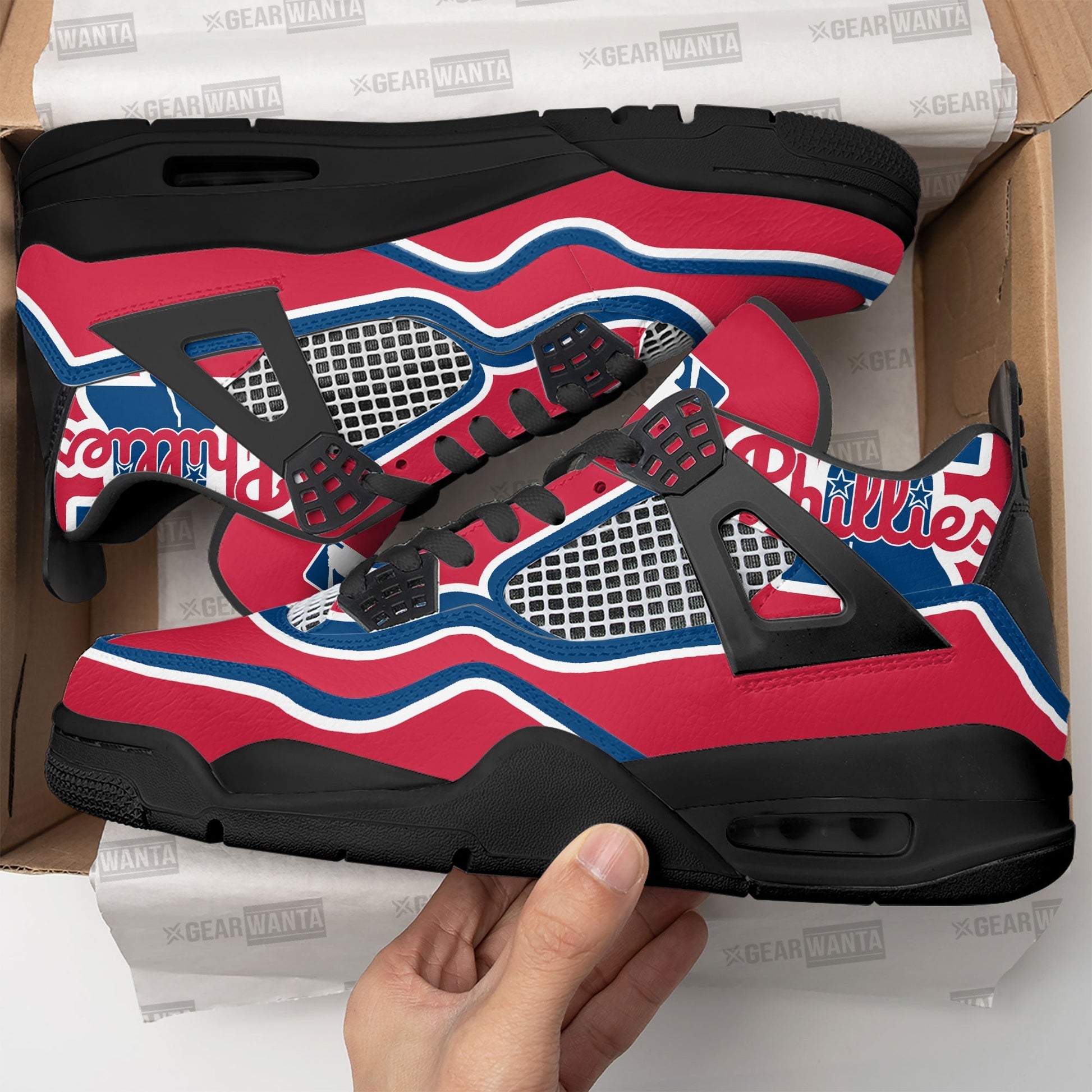 Philadelphia Phillies Aj4 Sneakers Custom Shoes-Gear Wanta