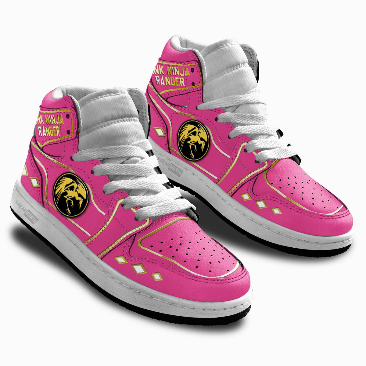 Pink Ninja Ranger Mighty Morphin Kid Sneakers Custom For Kids-Gear Wanta