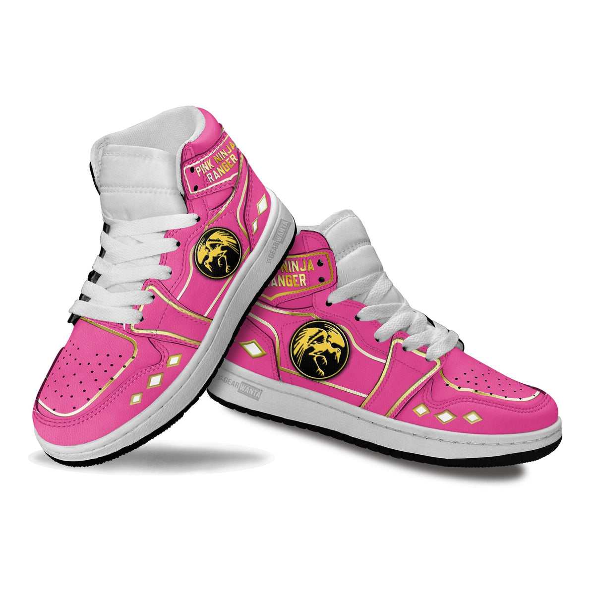 Pink Ninja Ranger Mighty Morphin Kid Sneakers Custom For Kids-Gear Wanta