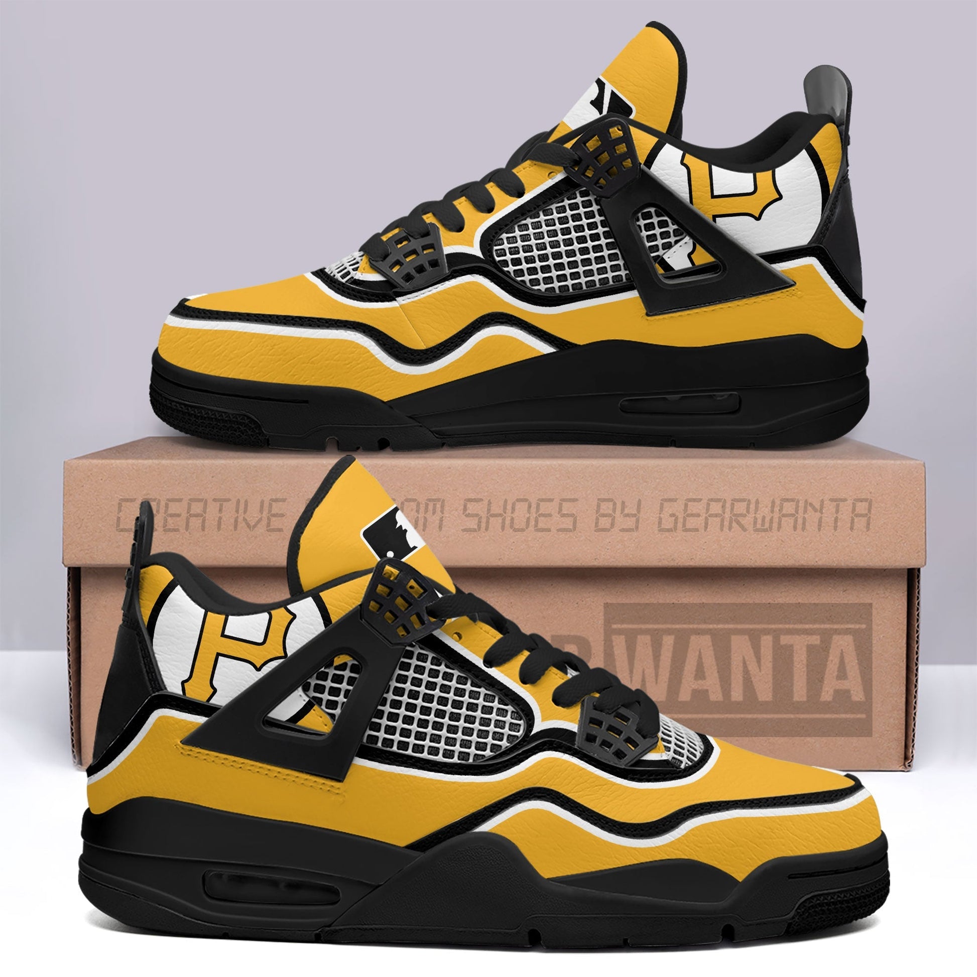 Pittsburgh Pirates Aj4 Sneakers Custom Shoes-Gear Wanta
