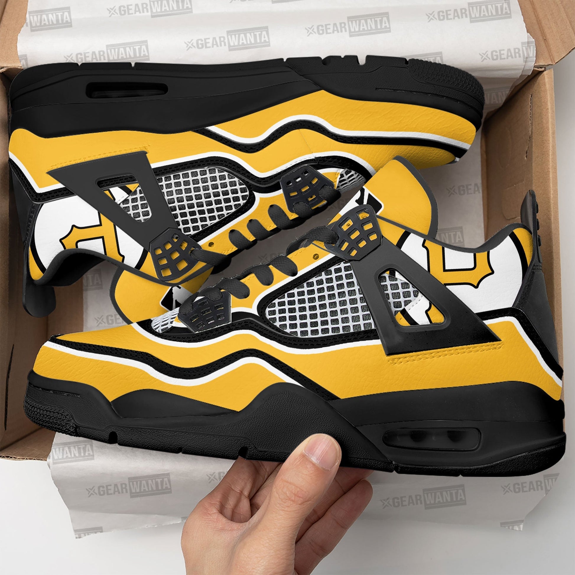 Pittsburgh Pirates Aj4 Sneakers Custom Shoes-Gear Wanta