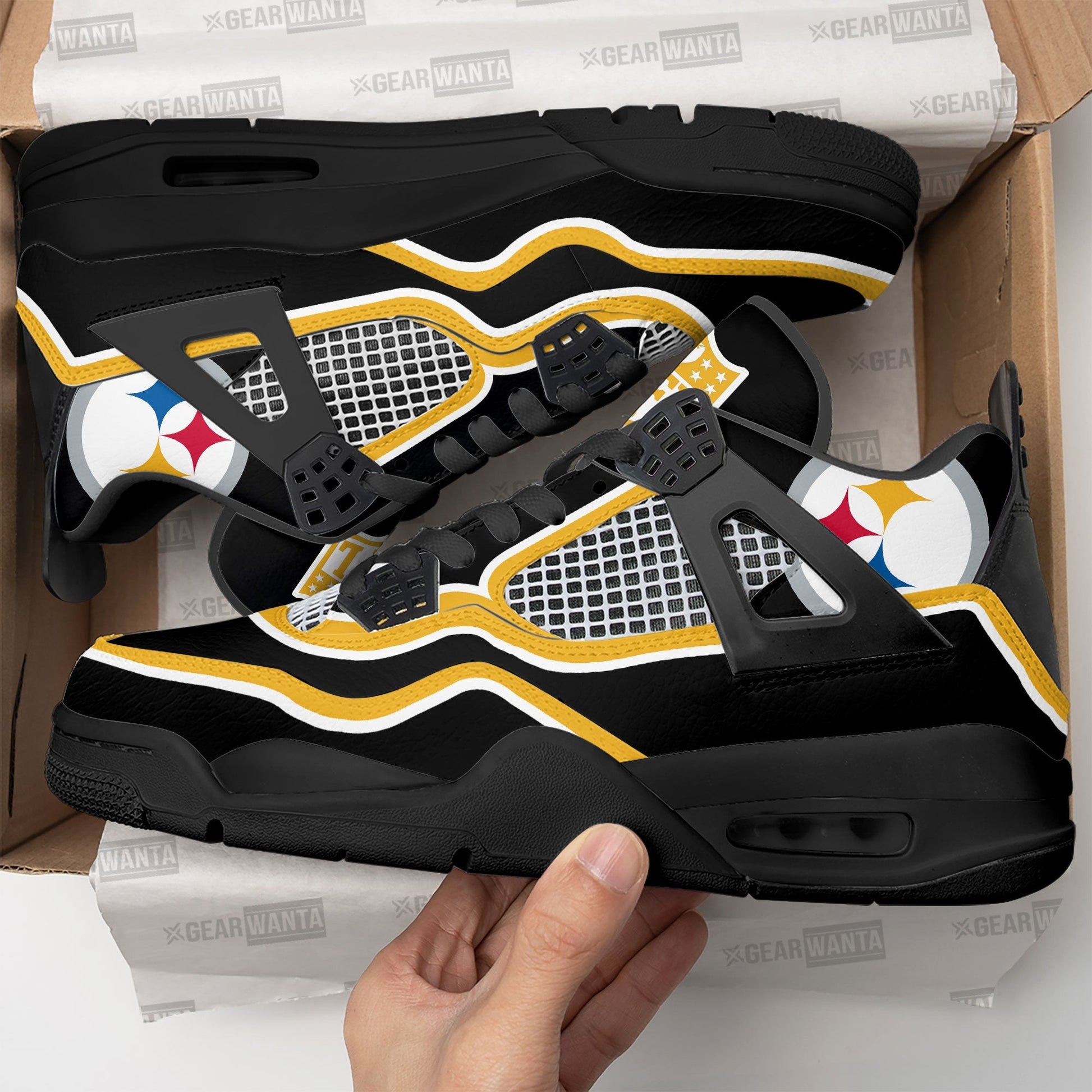 Pittsburgh Steelers Aj4 Sneakers Custom Shoes-Gear Wanta