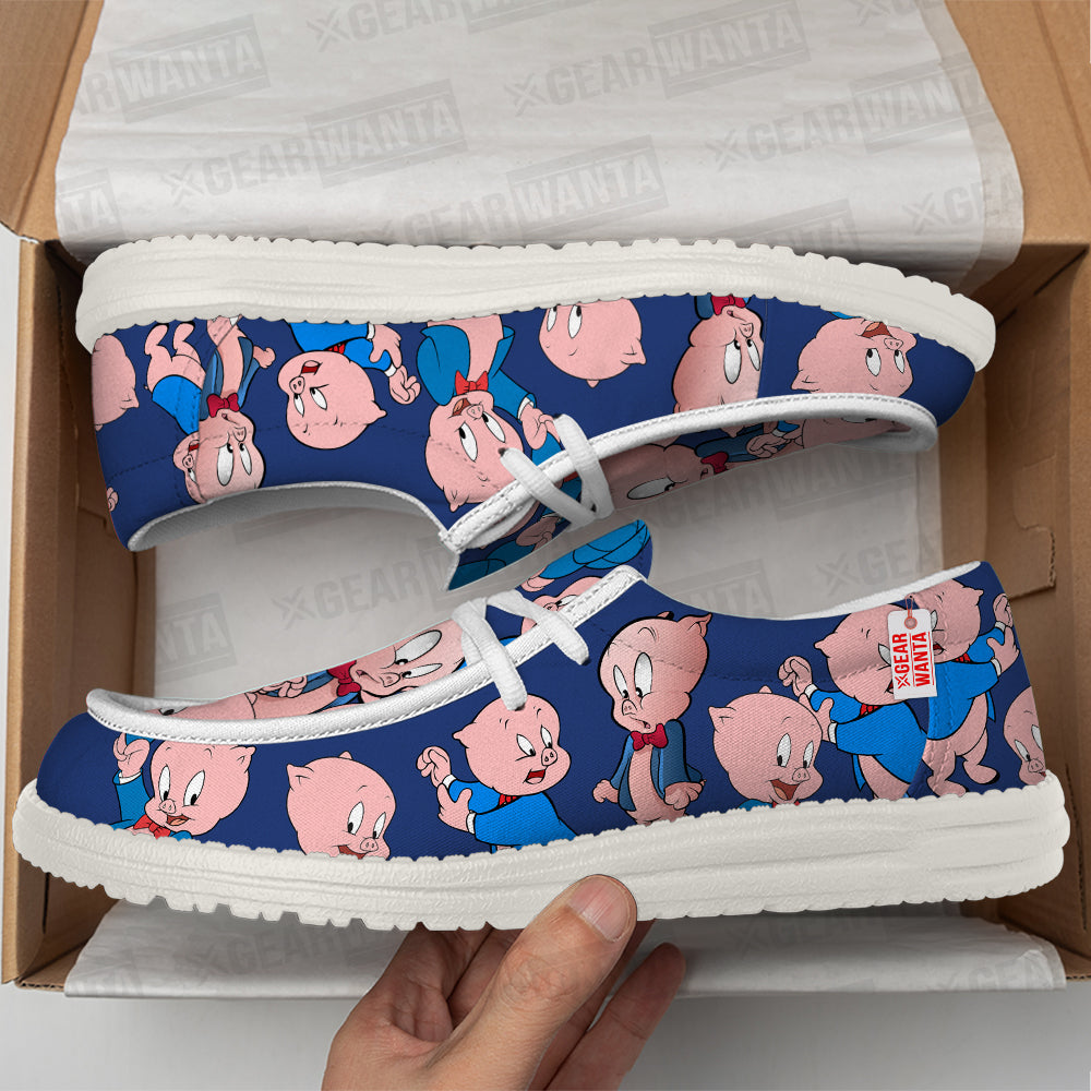 Porky Looney Tunes Canvas Loafer Shoes Vanlentine's Gifts Idea-gearwanta.com