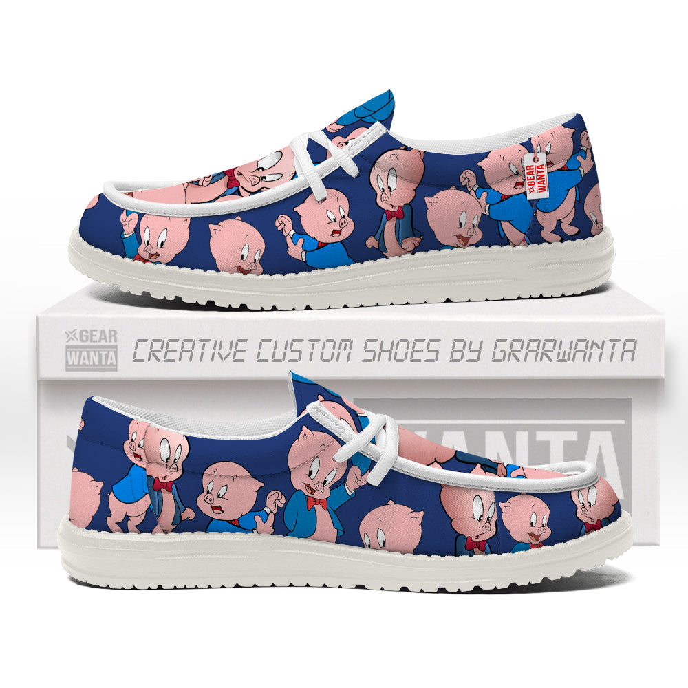 Porky Looney Tunes Canvas Loafer Shoes Vanlentine's Gifts Idea-gearwanta.com