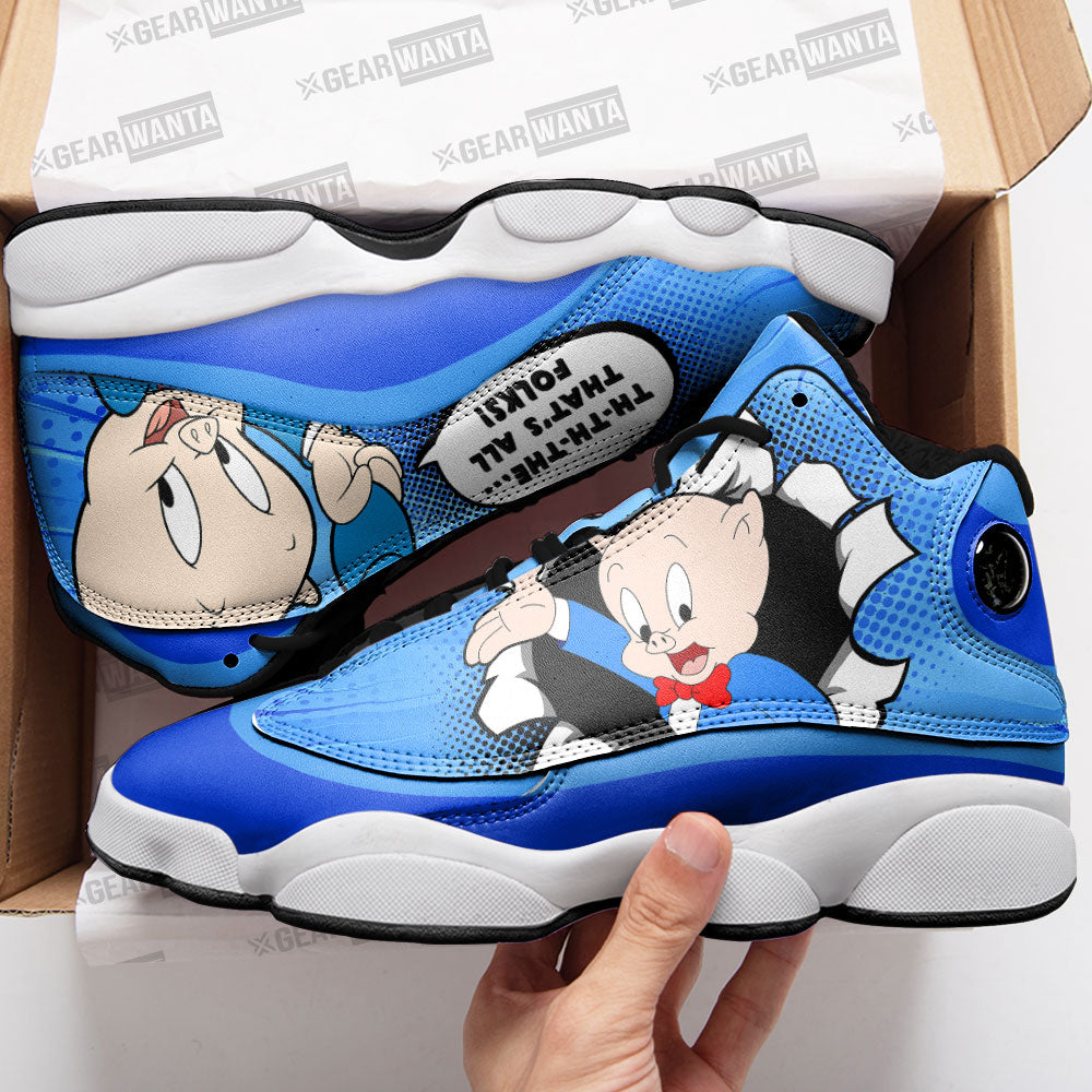 Porky Pig J13 Sneakers Custom Comic Style Shoes-Gear Wanta