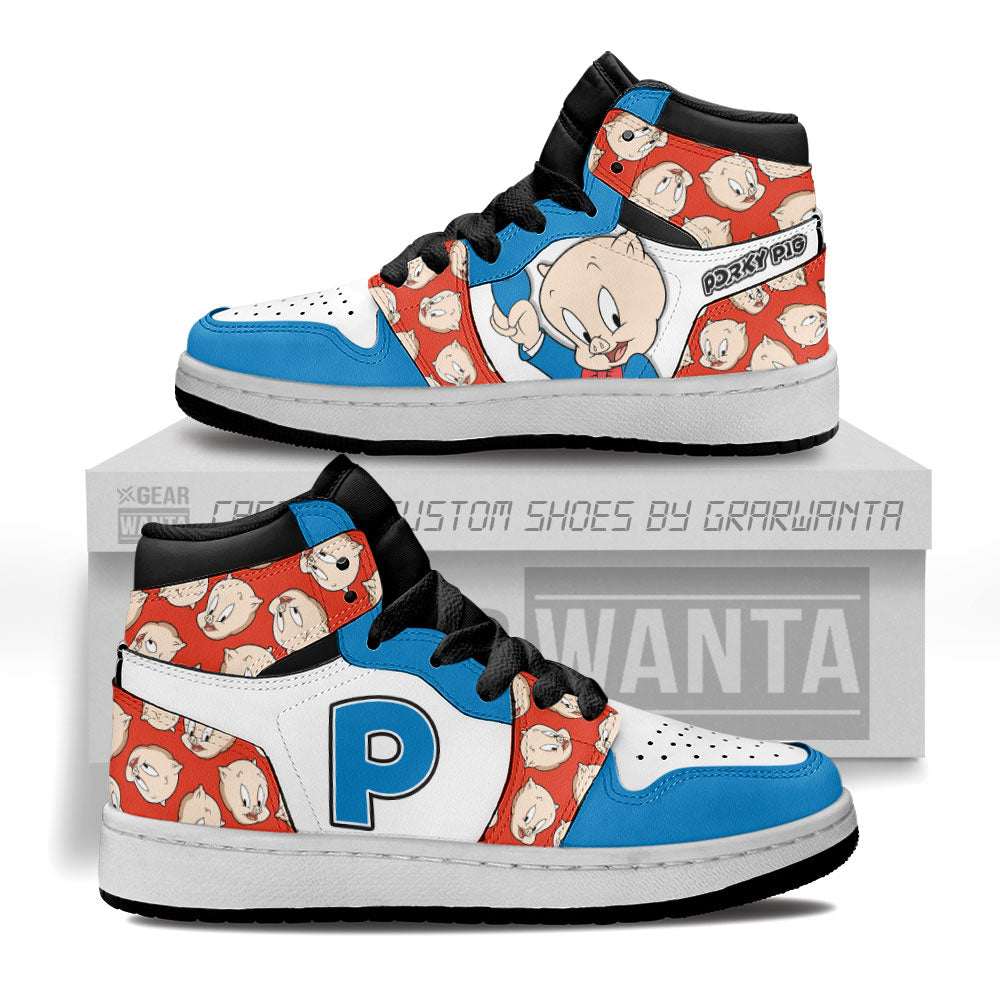 Porky Pig Kid J1s Sneakers Cartoon Collection - Gearwanta.com