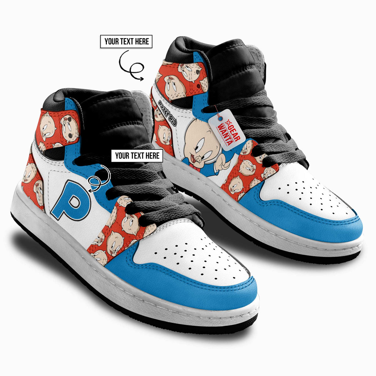 Porky Pig Kid J1s Sneakers Cartoon Collection - Gearwanta.com