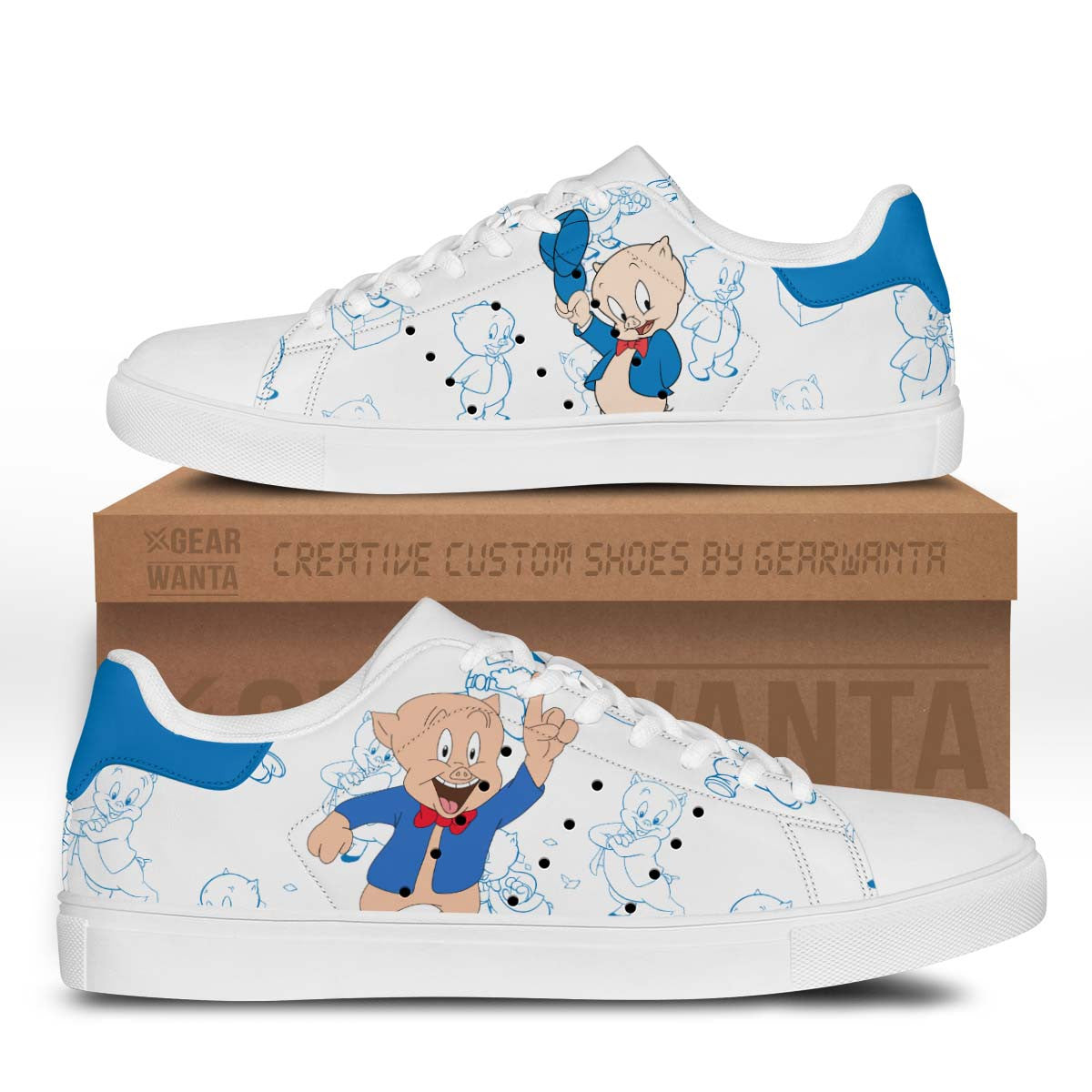 Porky Pig Stan Shoes Custom Looney Tunes Cartoon Shoes-Gear Wanta