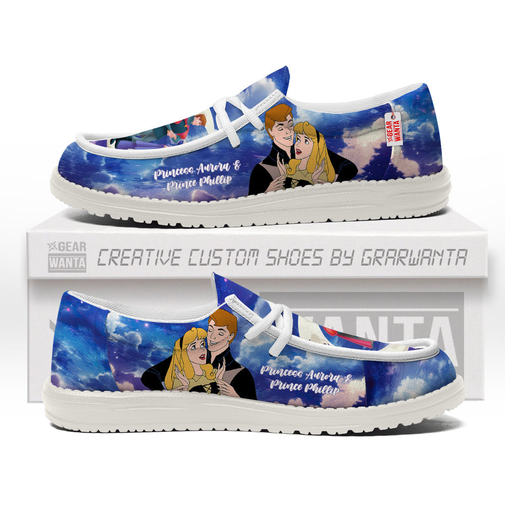 Princess Aurora And Prince Phillip Canvas Loafer Shoes Vanlentine's Gifts Idea-gearwanta.com