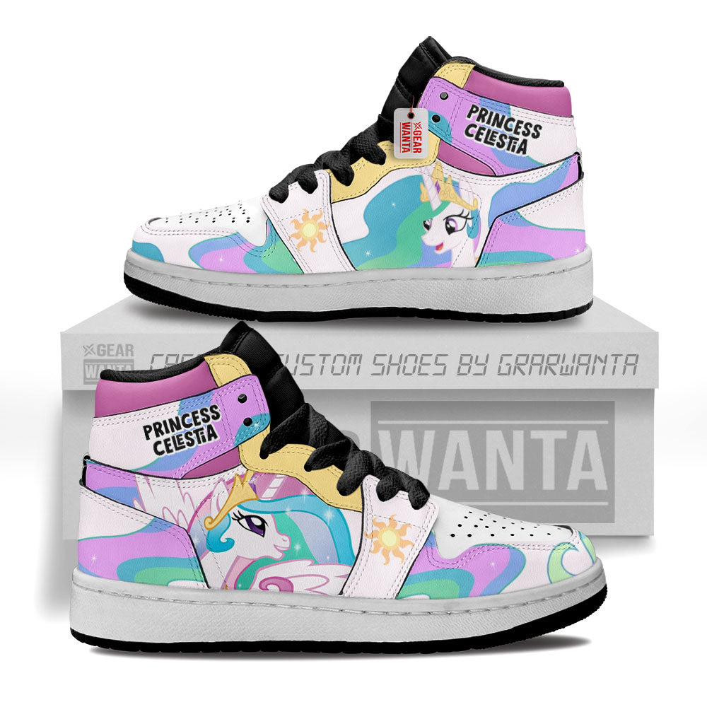 Princess Celestia Kid J1s Sneakers Personalized Cartoon Collection - Gearwanta.com