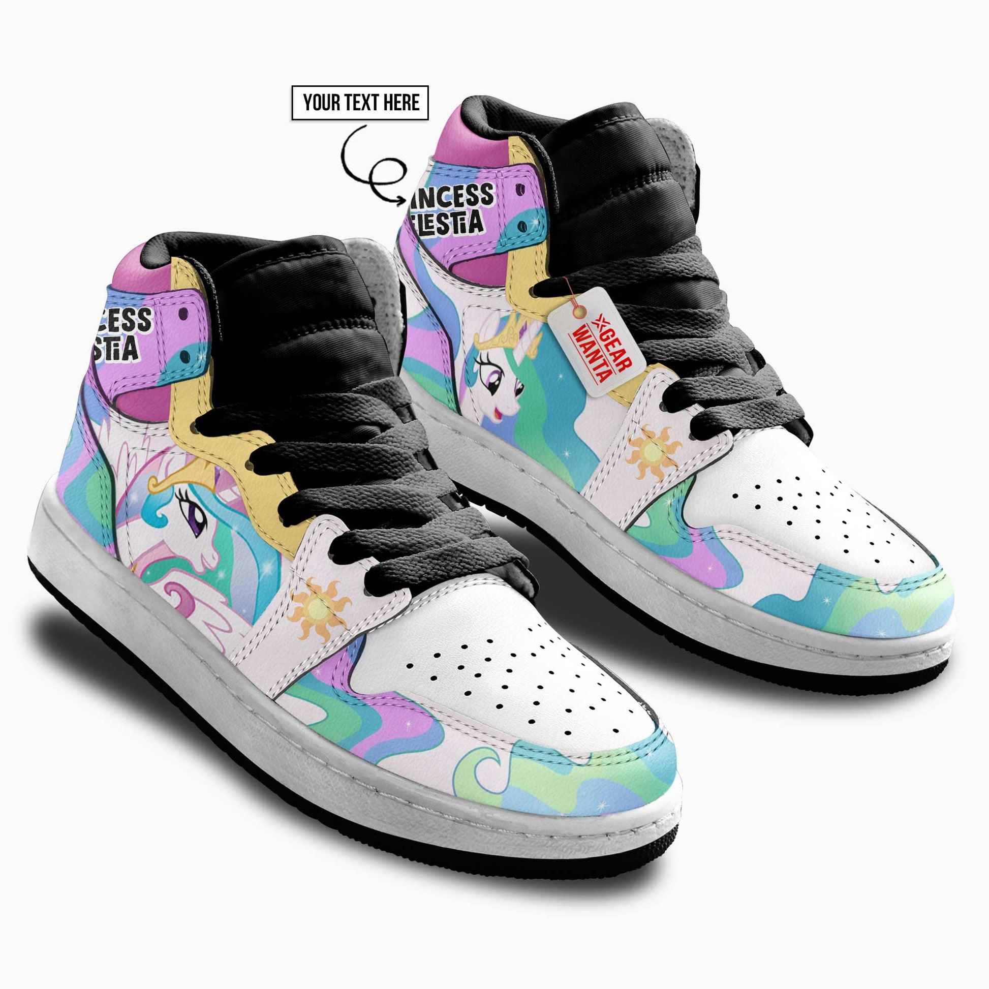 Princess Celestia Kid J1s Sneakers Personalized Cartoon Collection - Gearwanta.com