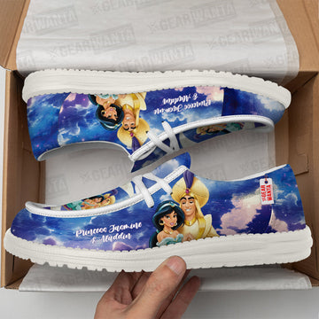 Princess Jasmine And Aladdin Canvas Loafer Shoes Vanlentine's Gifts Idea-gearwanta.com