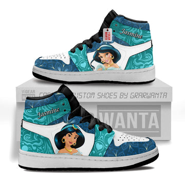 Princess Jasmine Personalized Kid J1s Sneakers Collection - Gearwanta.com