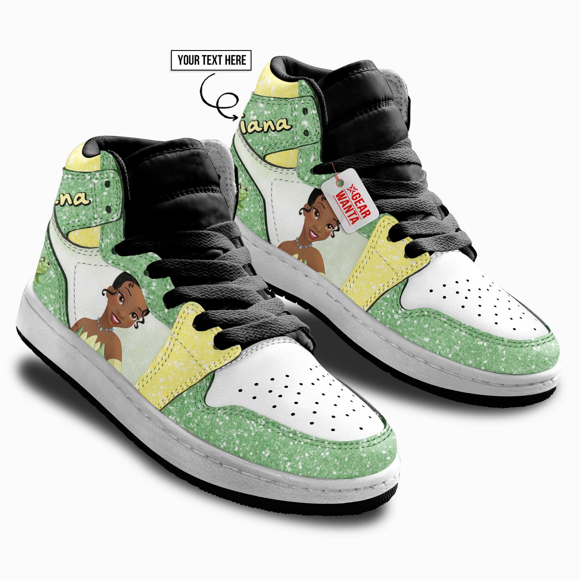 Princess Tiana Personalized Kid J1s Sneakers Collection - Gearwanta.com