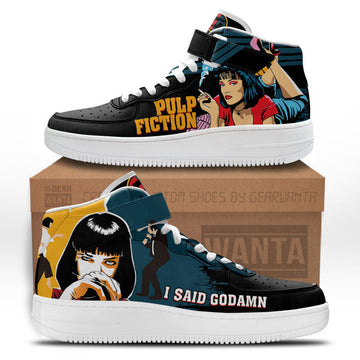 Pulp Fiction Mia Wallace Air Mid Shoes Custom Sneakers-Gear Wanta