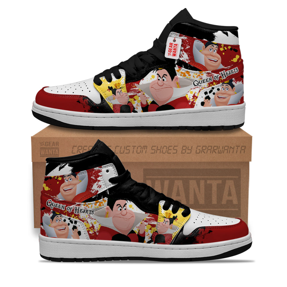 Queen of Hearts J1 Shoes Custom For Fans- gearwanta.com