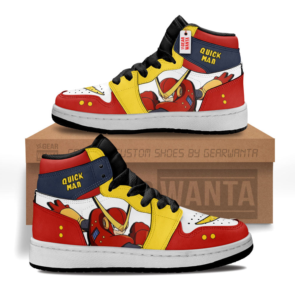 Quick Man Mega Man Kid Sneakers Custom For Kids-Gear Wanta