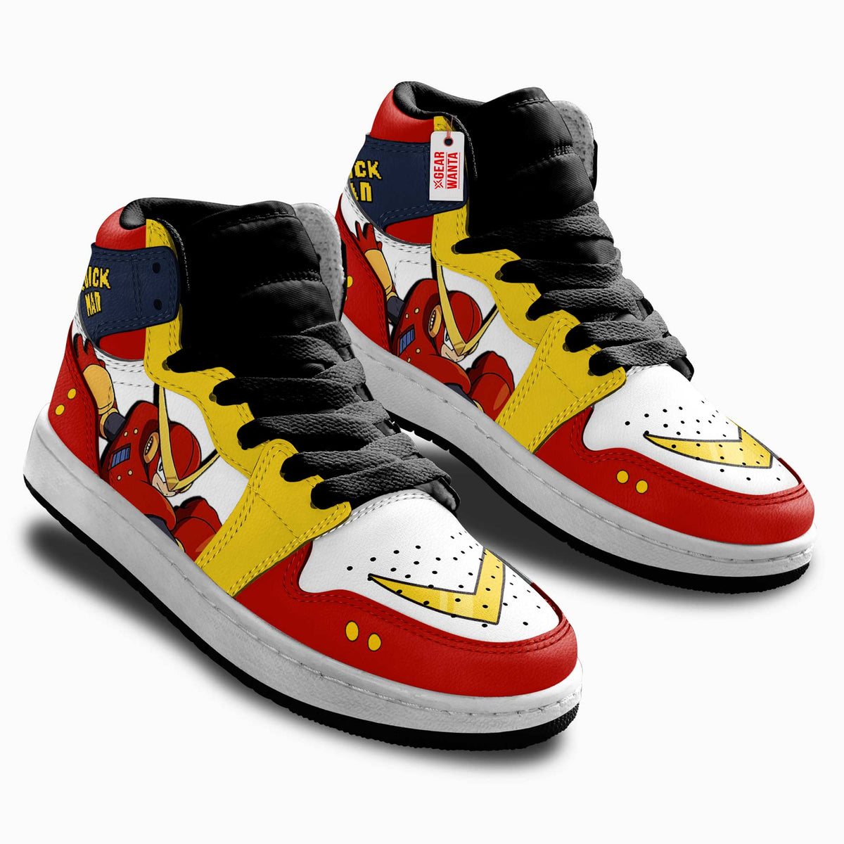 Quick Man Mega Man Kid Sneakers Custom For Kids-Gear Wanta