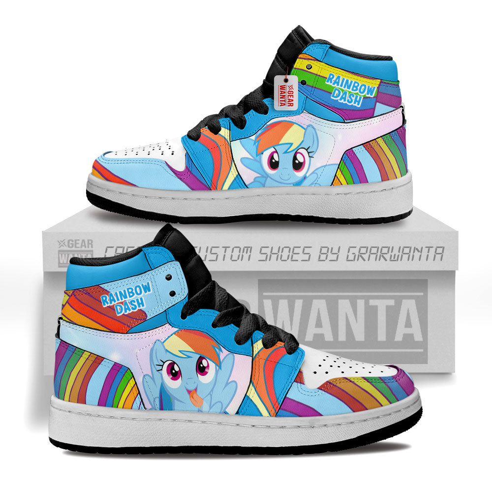 Rainbow Dash Kid J1s Sneakers Personalized Cartoon Collection - Gearwanta.com