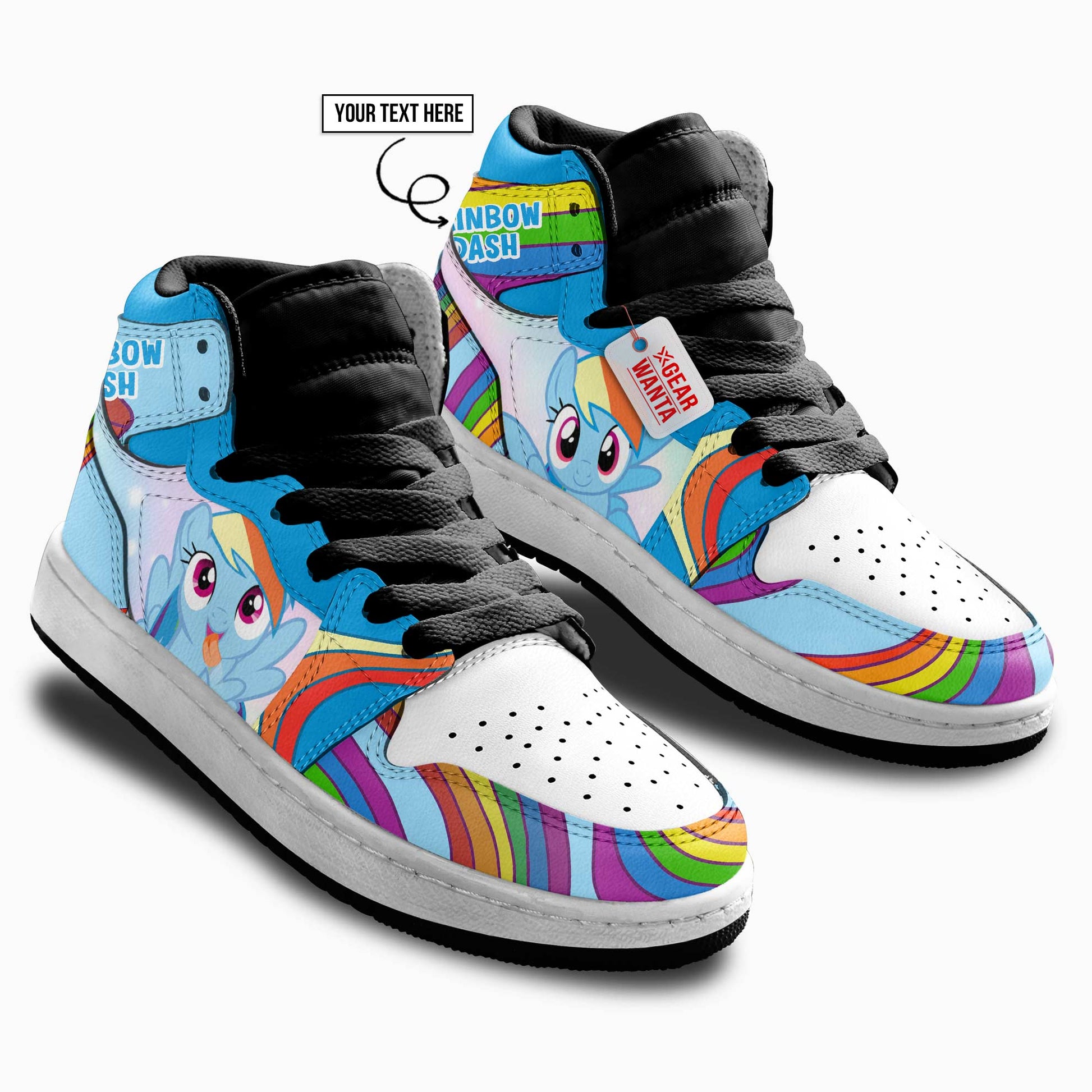 Rainbow Dash Kid J1s Sneakers Personalized Cartoon Collection - Gearwanta.com
