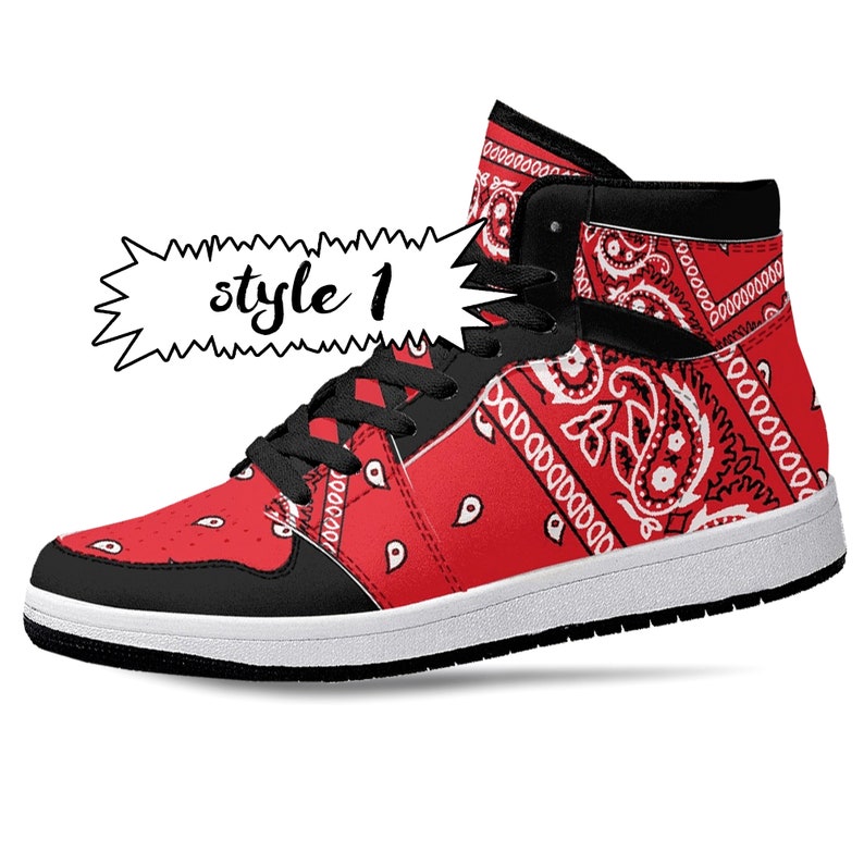 Red Bandana JD1 High Top Shoes 