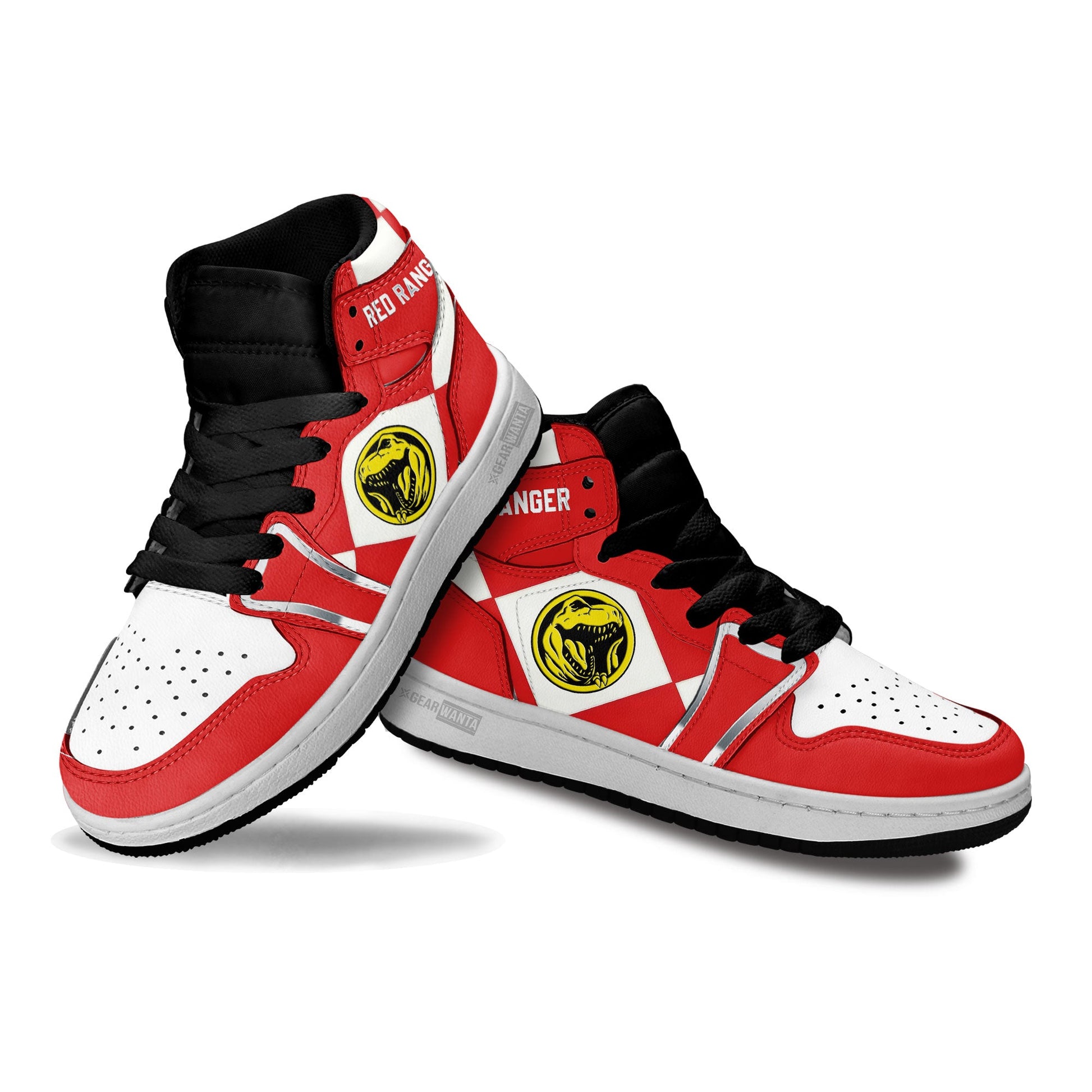 Red Ranger Mighty Morphin Kid Sneakers Custom For Kids-Gear Wanta