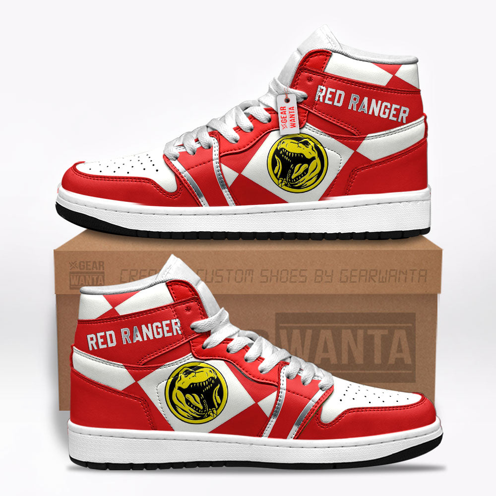 Red Ranger Mighty Morphin Power Rangers J1 Shoes Custom Sneakers TT12-Gear Wanta