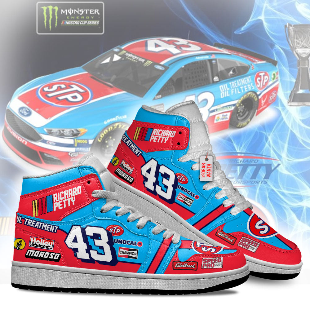 Richard Petty J1 Shoes Custom #43 Cars Race Sneakers-Gear Wanta