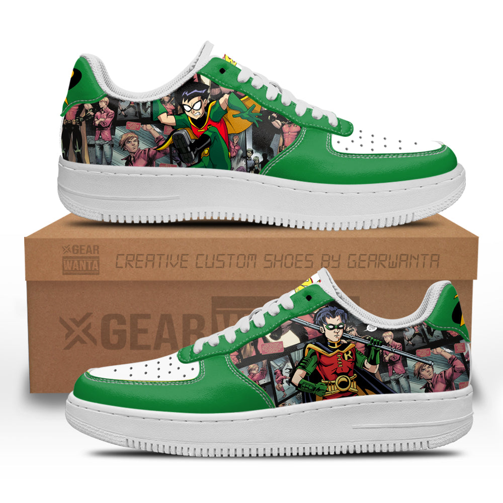 Robin Air Sneakers Custom Superhero Comic Shoes-Gear Wanta