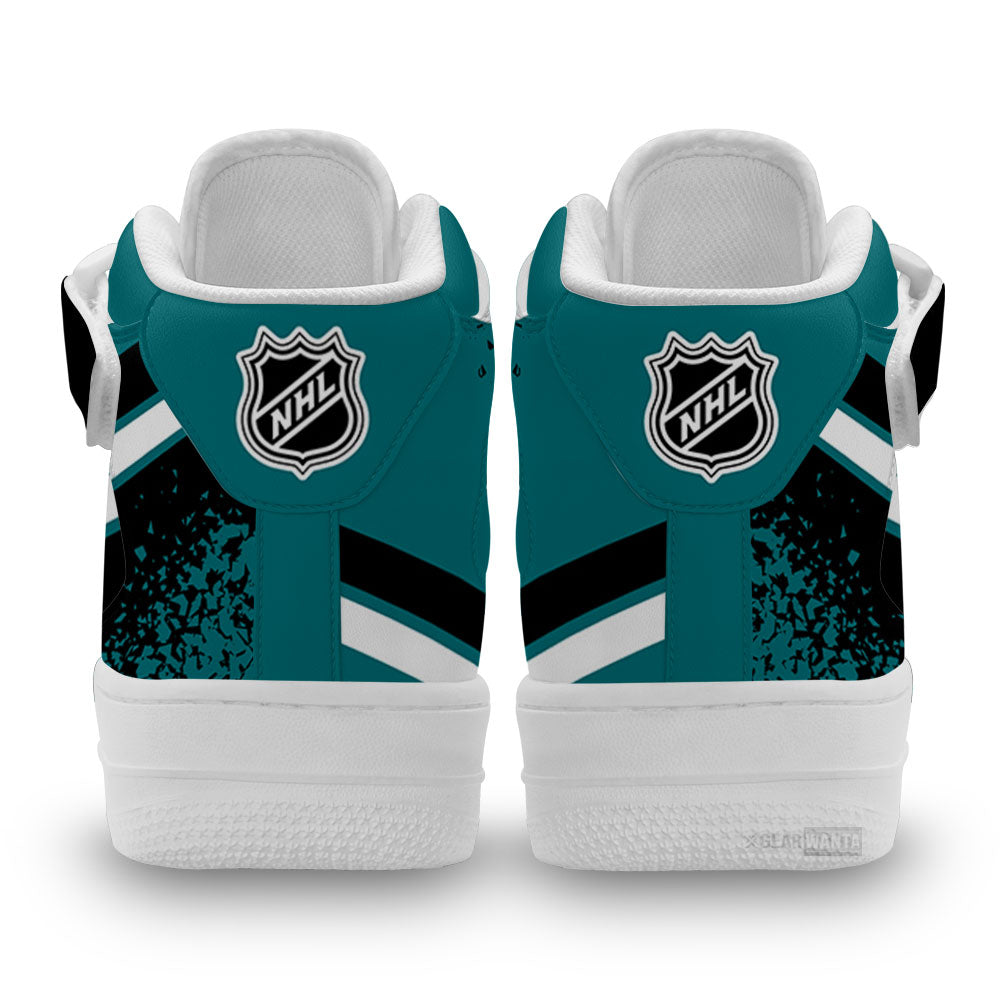 SJ Sharks Air Mid Shoes Custom Hockey Sneakers Fans-Gear Wanta