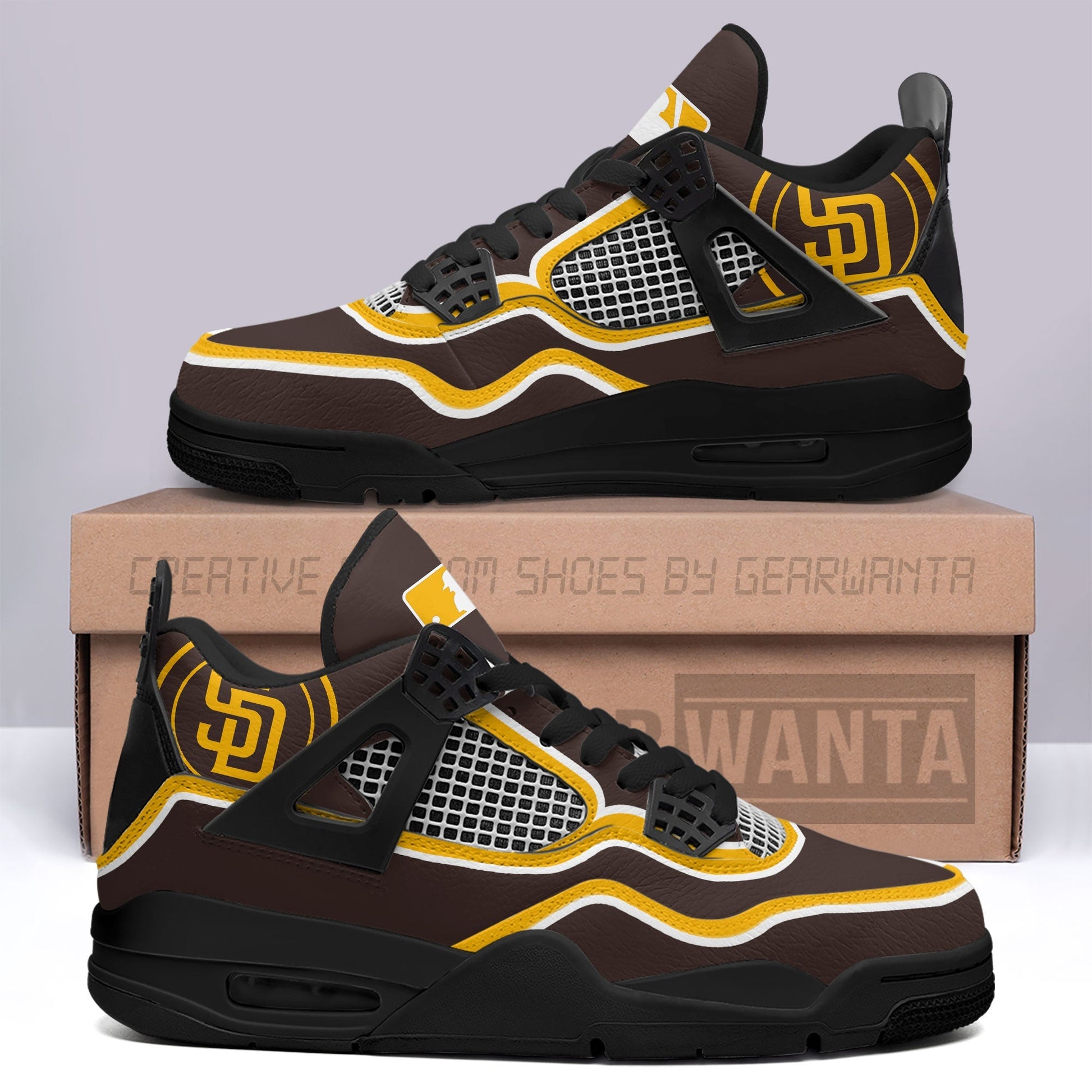 San Diego Padres Aj4 Sneakers Custom Shoes-Gear Wanta
